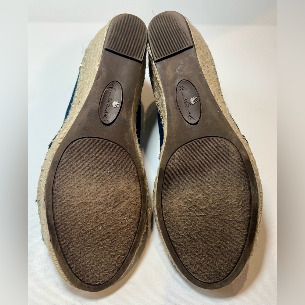 Gloria Vanderbilt Blue Denim Espadrille Wedges Size 8 - Picture 7 of 7